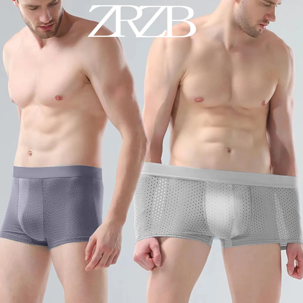 4/5 PCS Men's Panties Men Underwear Boxershorts Men Boxer Ropa Interior Hombre Calzoncillos Breathable Bamboo Hole Large Size