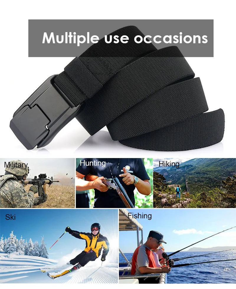 New Stretch Belt For Men and Women Hard Quick Release Buckle Strong Real Nylon Unisex Elastic Belt Overalls Work Belt