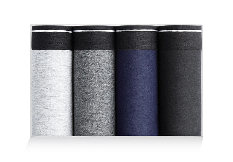 4pcs Men's Panties Sexy Shorts Cotton Underwear Male Breathable Boxers Solid Boxershorts Brand Underpants