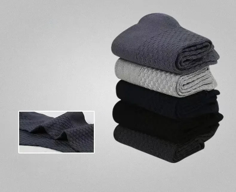 5Pairs/Lot Men's Socks High Quality Bamboo Fiber Business Breathable Deodorizing Socks Men's Casual Socks Large Size EU38-46