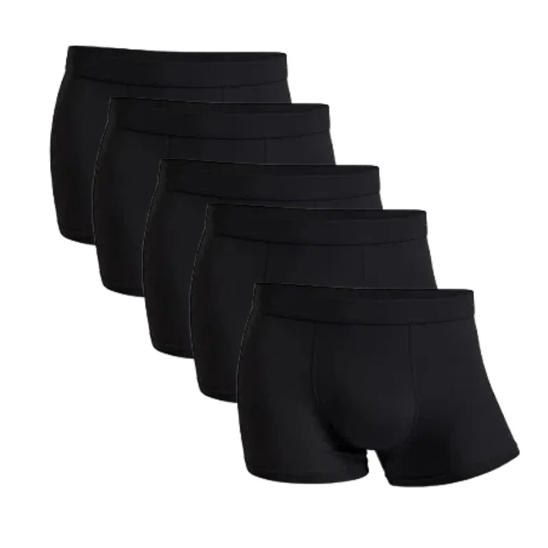 5 Packs Bamboo Boxers Man XL XXL XXXL XXXXL 5XL 6XL Plus Size Underwear Men Flat Feet Gym Shorts Panties Black Underpants Gifts