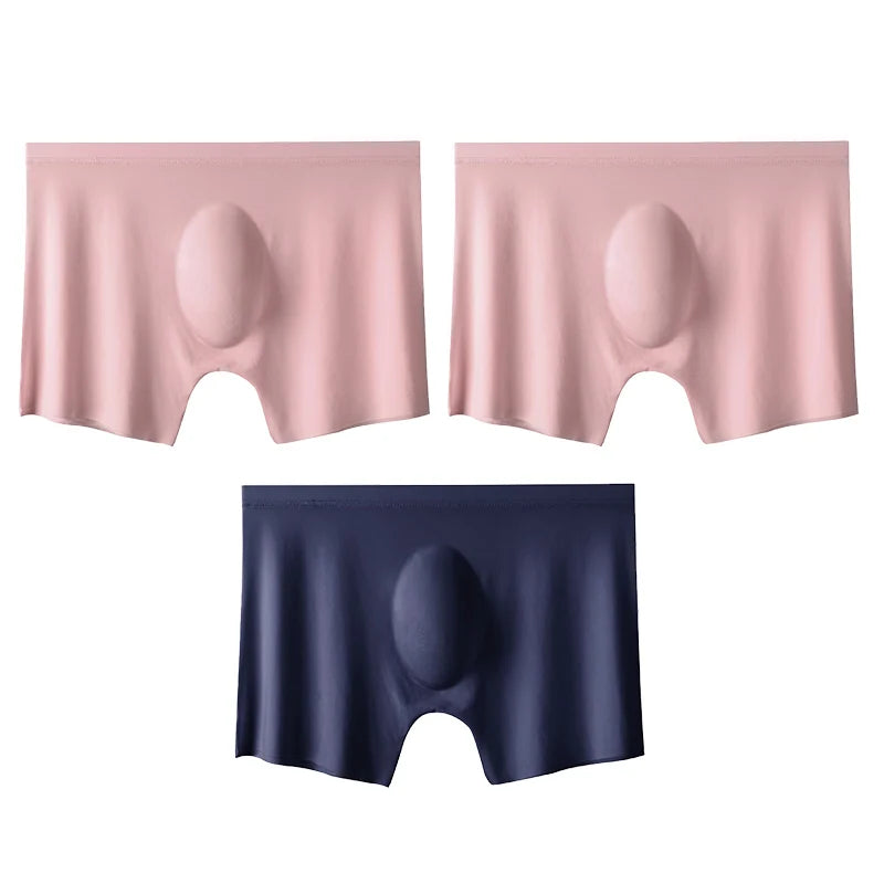 3Pcs/Lot Men's Summer Ultra-thin Boxers Briefs Ice Silk Seamless Underwear Sexy Lingerie Underpants Shorts Breathable Panties