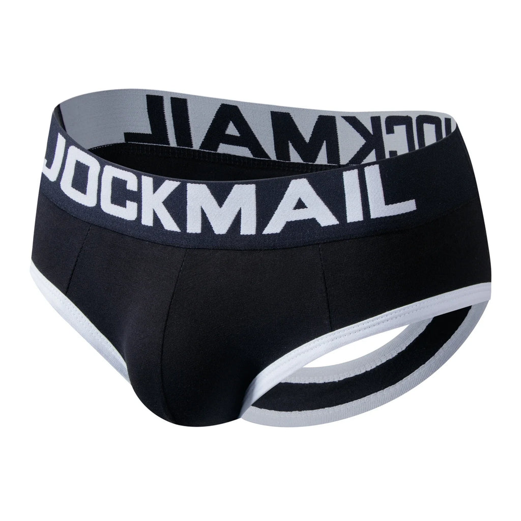 Men's Bottomless Underwear Sexy Gay Backless Briefs Jockstrap Sissy Open Back Boxer Briefs Underpants Cotton Men Panties Bikini