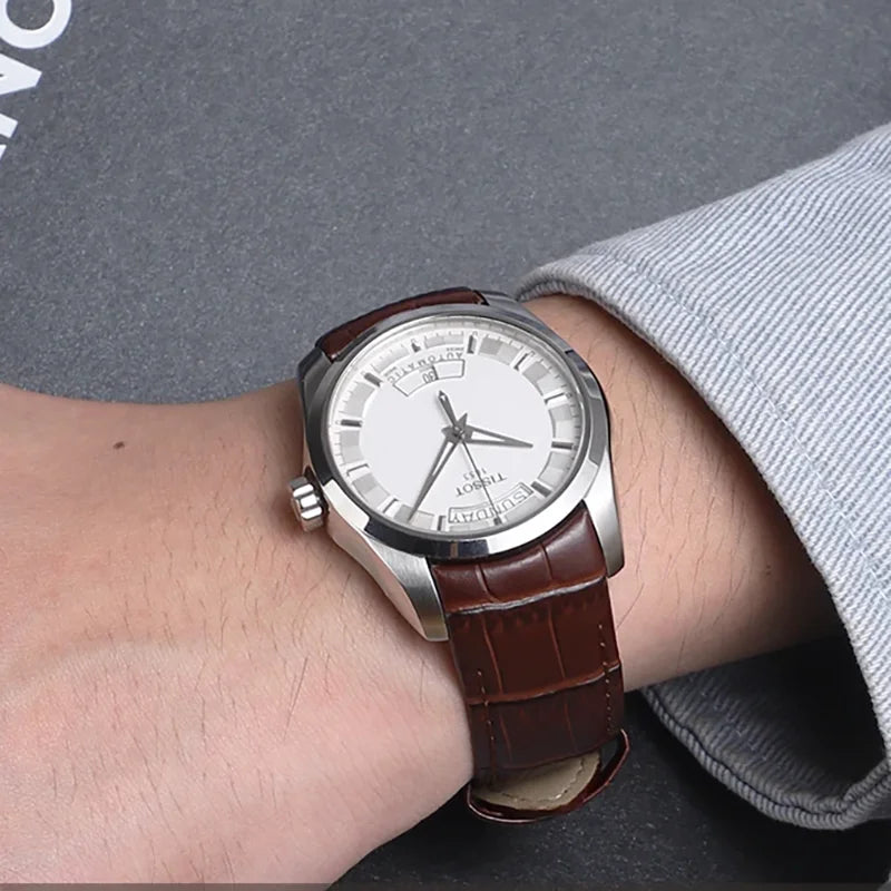 Genuine Leat/her Watch Strap for Tissot T035 Watchband Men's 1853 T035627 T035617 T035407 Series Arc Mouth Belt 22mm 23mm 24mm