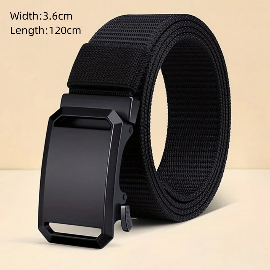 The New Men's 125cm Buckle Belt Nylon Braided Lightweight Breathable Daily Commuter Men's Belt