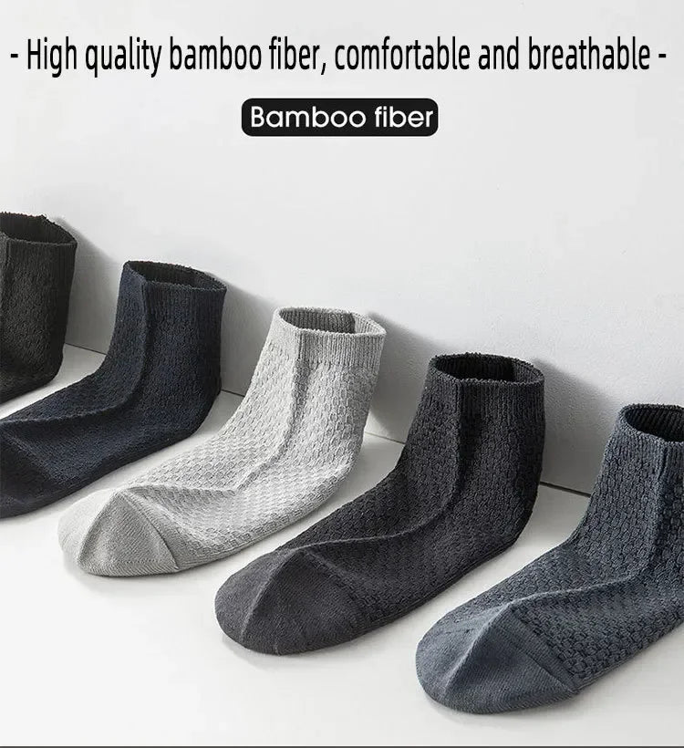 5Pairs/Lot Men's Socks High Quality Bamboo Fiber Business Breathable Deodorizing Socks Men's Casual Socks Large Size EU38-46