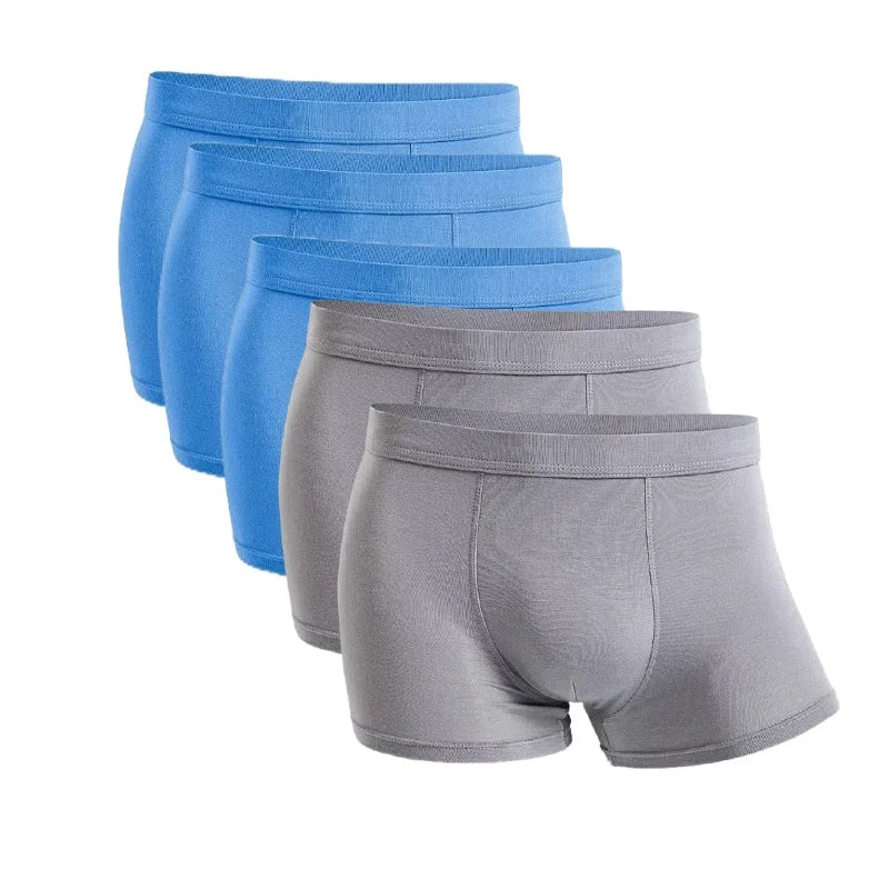 5 Packs Bamboo Boxers Man XL XXL XXXL XXXXL 5XL 6XL Plus Size Underwear Men Flat Feet Gym Shorts Panties Black Underpants Gifts