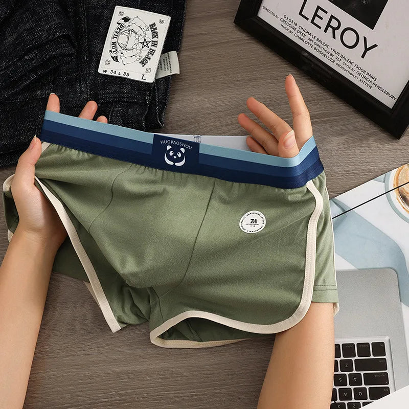 1/3 PCS/Pack 7A Antibacterial Big U Mesh Breathable Crotch Men's Panties 100% Cotton Trendy Underpants High Elastic Waist Boxers