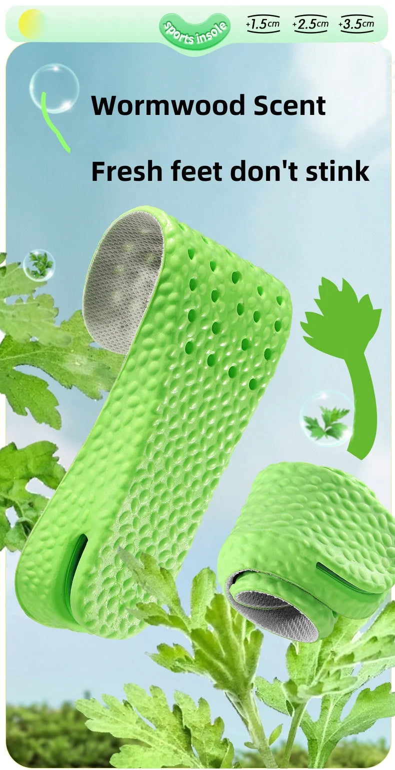 1Pair Air Cushion height increase insoles Breathable Sweat and Anti-Odour Insole Shock Absorbing Insole for Sports Shoes