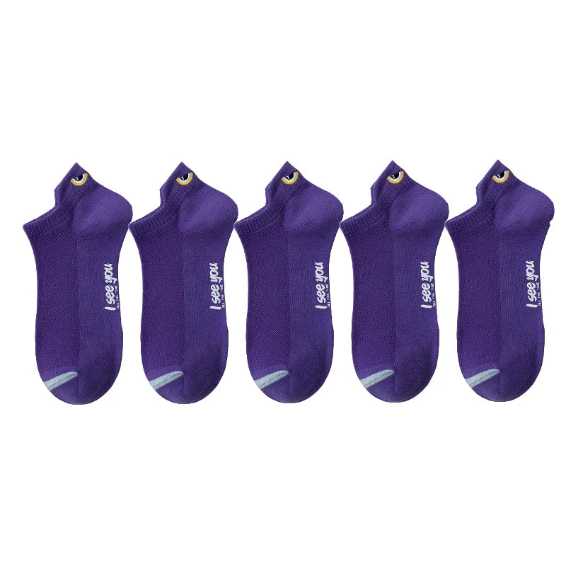 5/10 Pairs Man Short Socks Ankle Boat Socks Breathable Casual Athletic Socks Women Summer Thin Low-Cut Male Socks