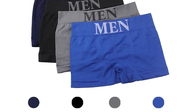 5Pcs/Lot Men's Boxers Underwear Breathable Panties Man Boxer Solid Underpants Comfortable Male Brand Shorts Black Blue Underwear