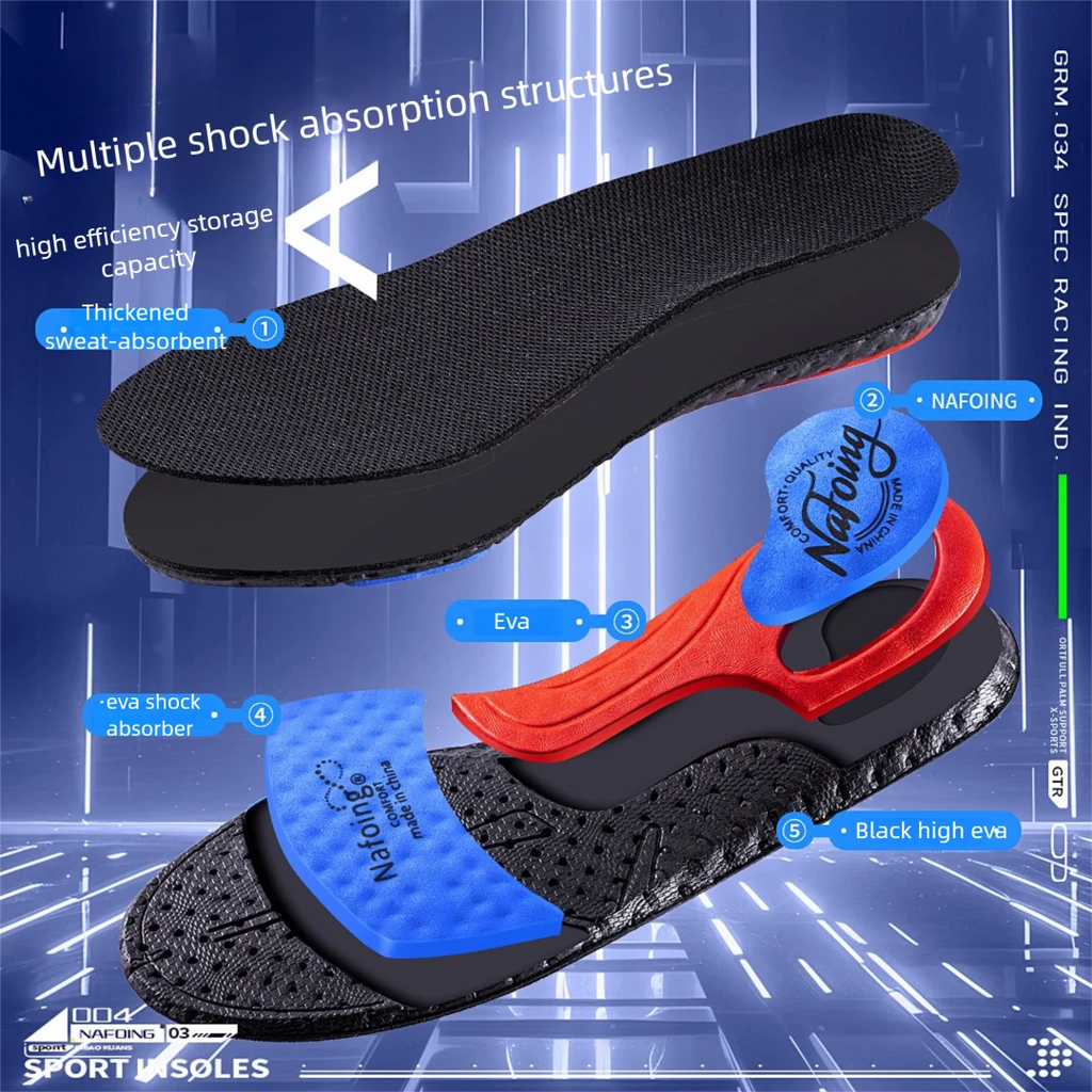 Sport Insoles for Feet Soft Shock Absorption Inserts Template Orthopedic Plantar Fasciitis Insole for Shoes Man Women Shoe Sole