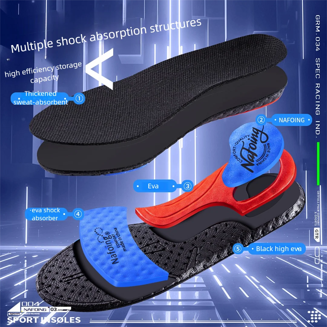 Sport Insoles for Feet Soft Shock Absorption Inserts Template Orthopedic Plantar Fasciitis Insole for Shoes Man Women Shoe Sole