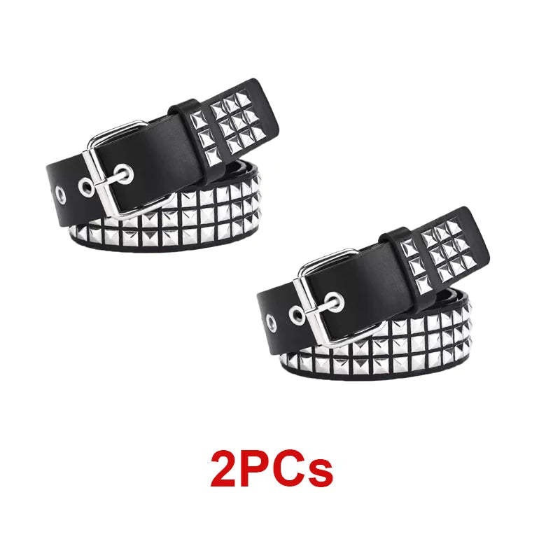 Trend Rivet Belt Heavy Metal Belt Men Women Punk Nightclub Rock Style Belt Jeans Belt Y2K Belt Fashion Decoration Women's Belts