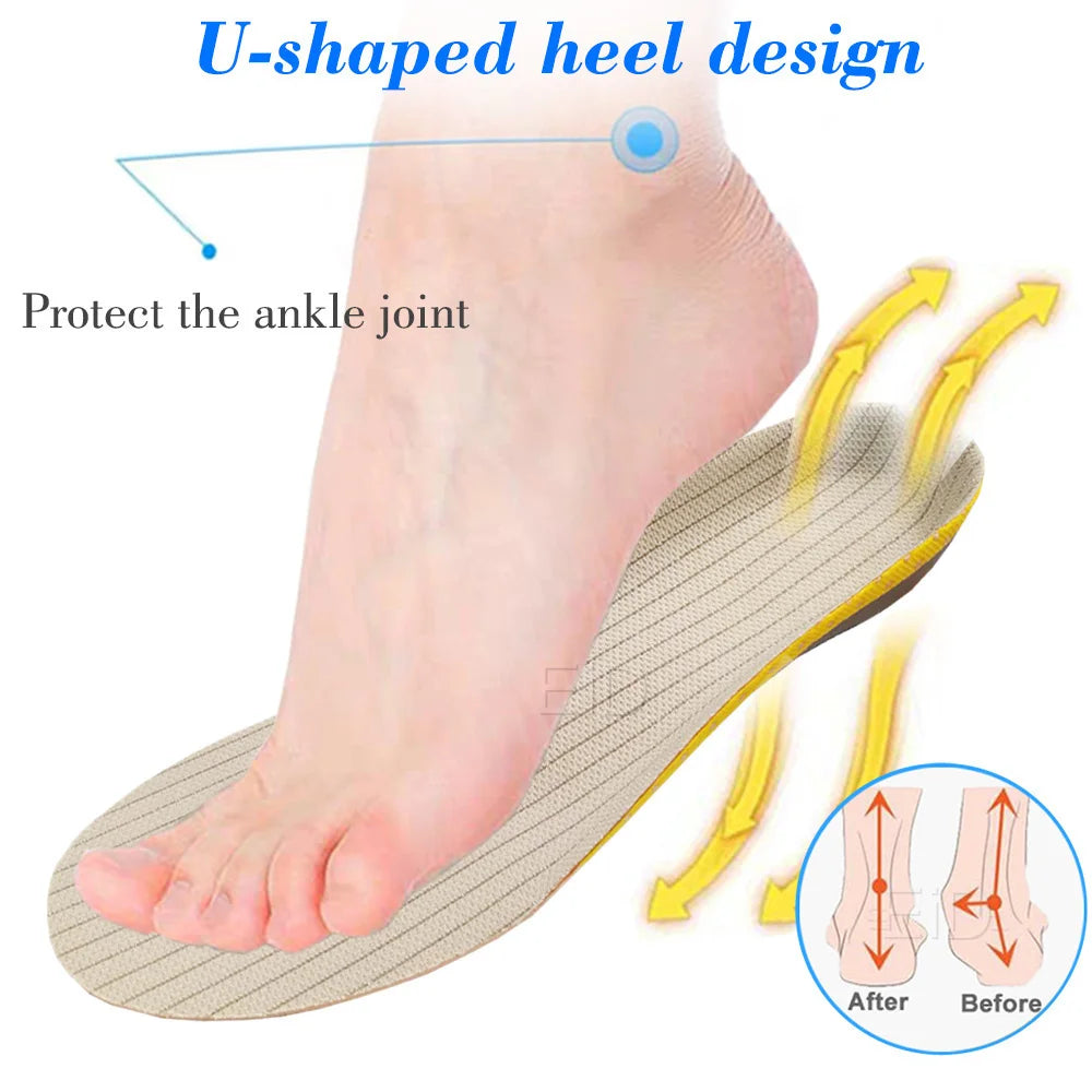 Flat Feet Template Arch Support Orthopedic Insoles,Plantar Fasciitis Heel Pain Orthotics Insoles Sneakers Shoe Inserts Men Women