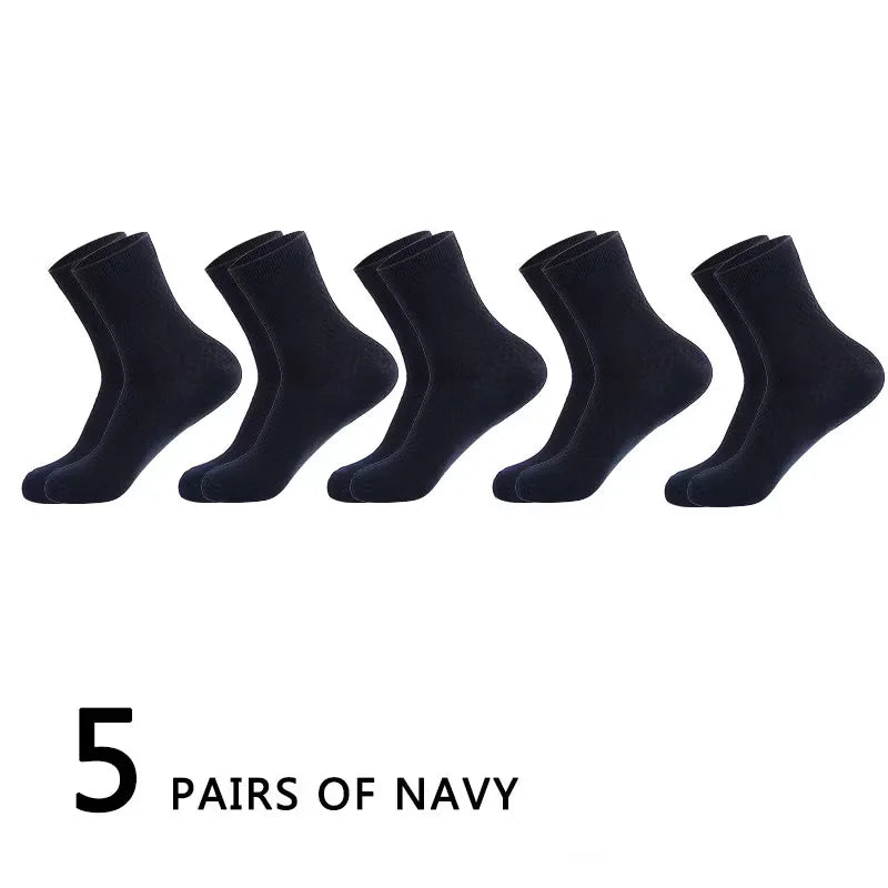 5Pairs/Lot Men's Socks High Quality Bamboo Fiber Business Breathable Deodorizing Socks Men's Casual Socks Large Size EU38-46