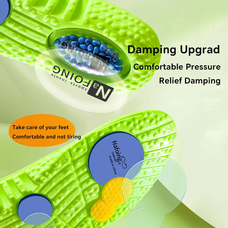 Sport Shock Absorption Insoles Green EVA Air Cushion Breathable Arch Support Orthopedic Shoes Pad Men Women Feet Care Insoles