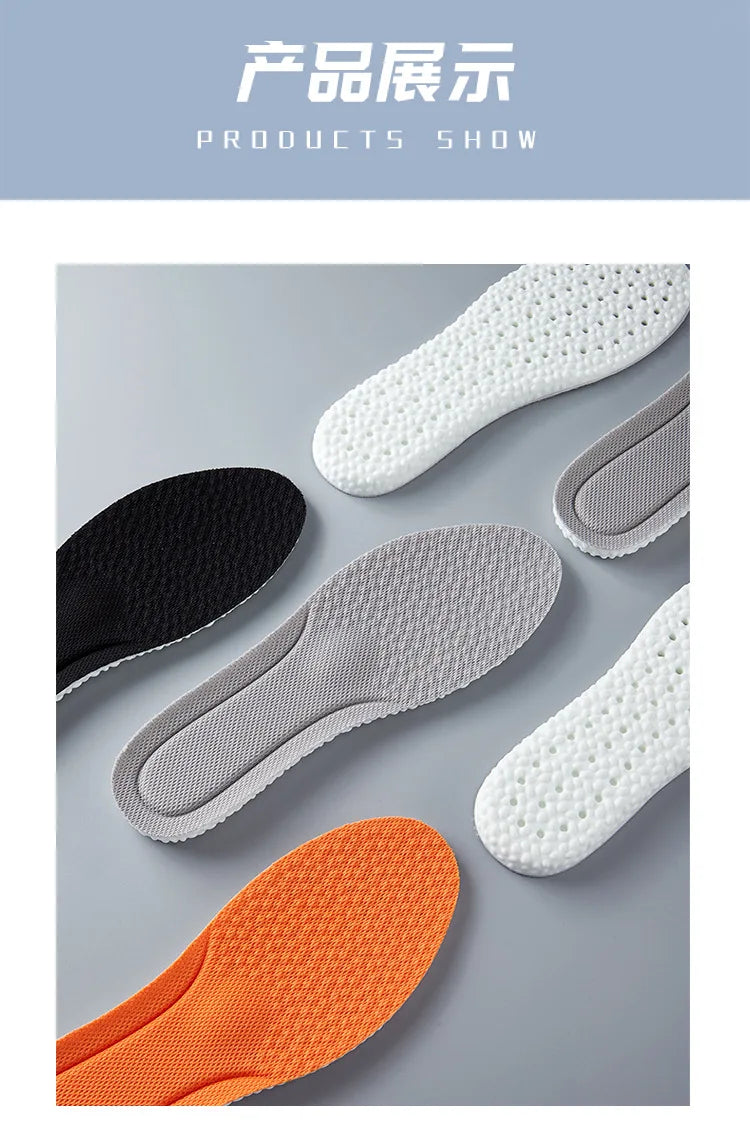 Large Size Sports Insoles EU47-48-49-50 for Adults Men Women PU High Elastic Shoe Pads Cushion Sweat Absorption