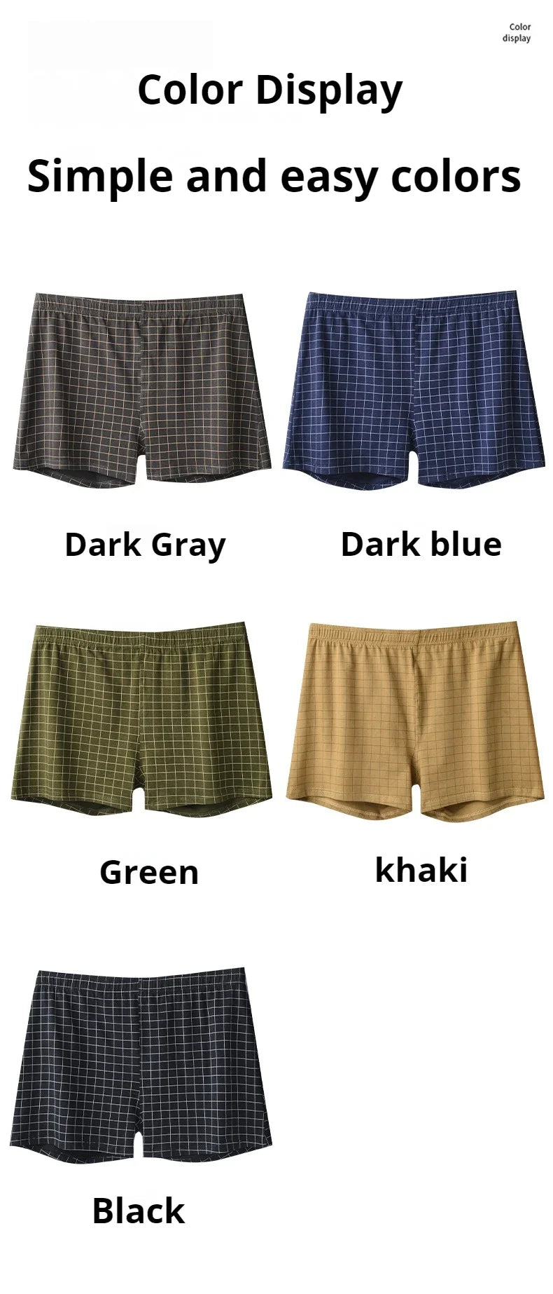 4Pcs Mens Underwear Boxers Shorts Casual Cotton Sleep Underpants Homewear Men Panties Striped Plaid Loose Comfortable Underwear