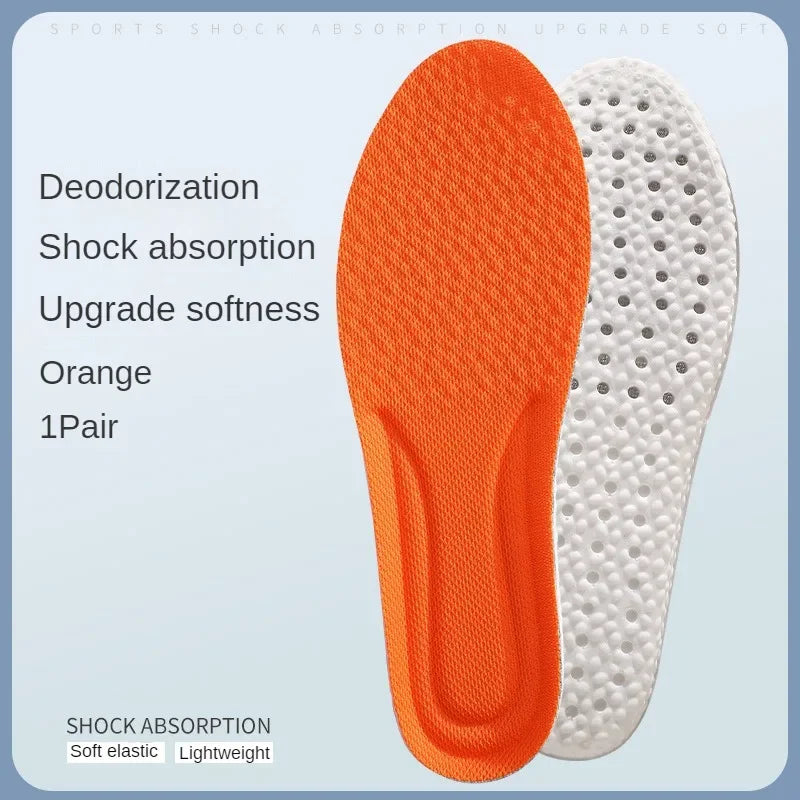 Large Size Sports Insoles EU47-48-49-50 for Adults Men Women PU High Elastic Shoe Pads Cushion Sweat Absorption