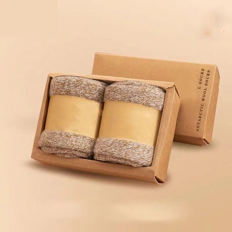 2Pairs/Men's Socks Super Thick Wool High Quality Merino Wool Socks Business Fall Winter Comfortable Mid-leg Socks Large Size Men