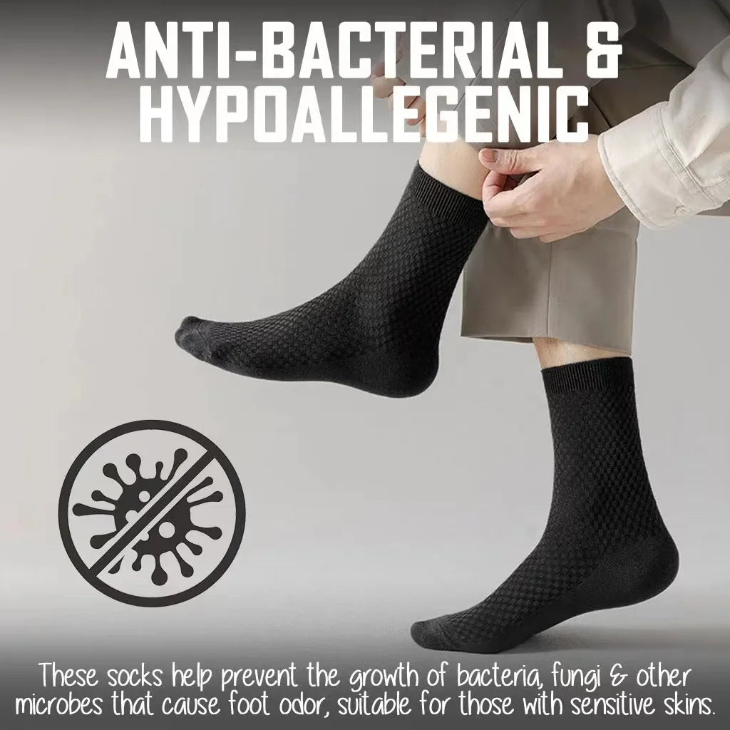 5Pairs/Lot Men's Socks High Quality Bamboo Fiber Business Breathable Deodorizing Socks Men's Casual Socks Large Size EU38-46