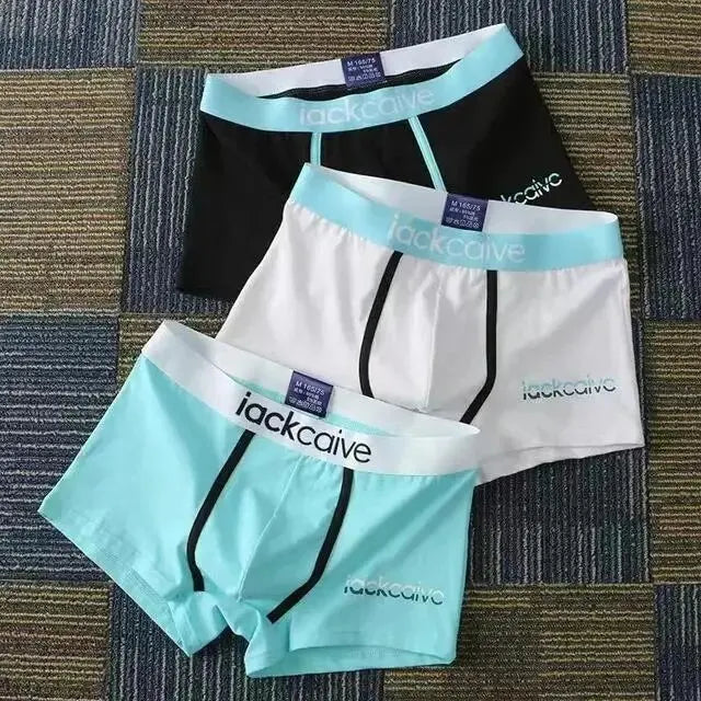 3Pcs Male Panties Cotton Men's Underwear Boxers Breathable Man Boxer Printed Underpants Comfortable Shorts Men Underwear M-3XL