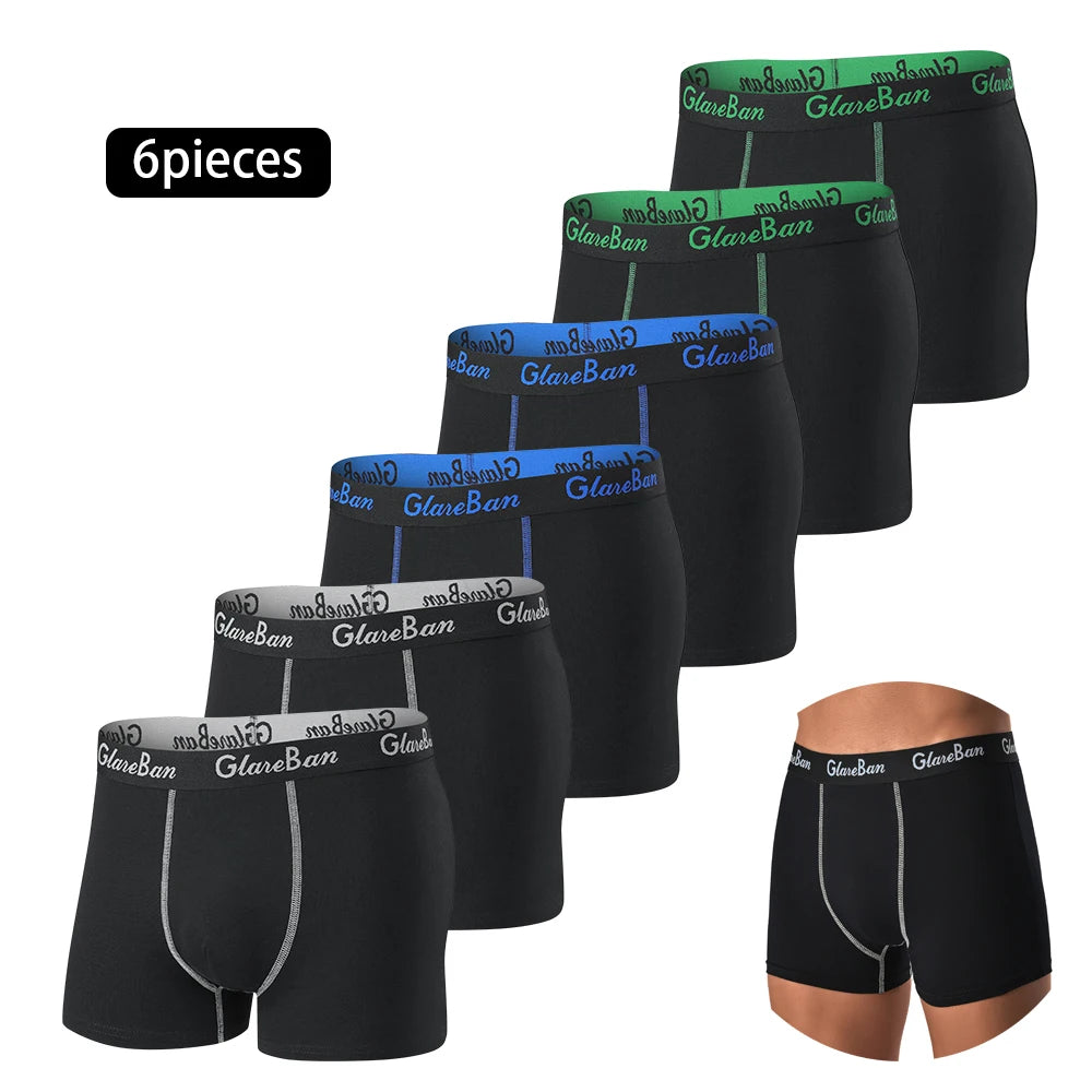 6pcs Pack Cotton Boxer Briefs Men shorts Panties Underwear For Man Brand And Underpants Homme Luxury BoxerShorts Box Slip Box