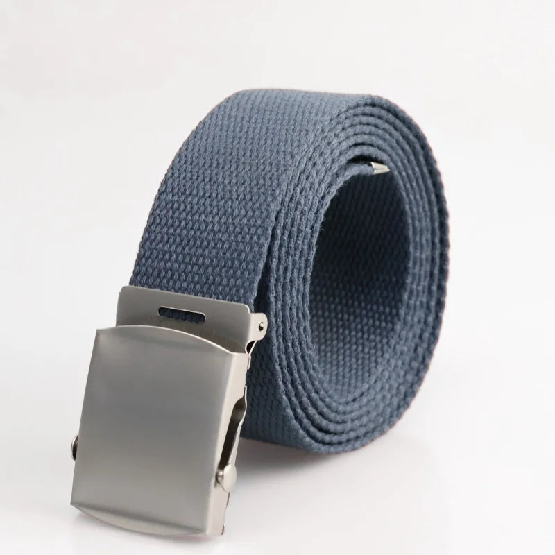 New Men's Canvas Belt Outdoor Wear-resistant Breathable Alloy Buckle Unisex Belt Youth Camouflage Sports waistband