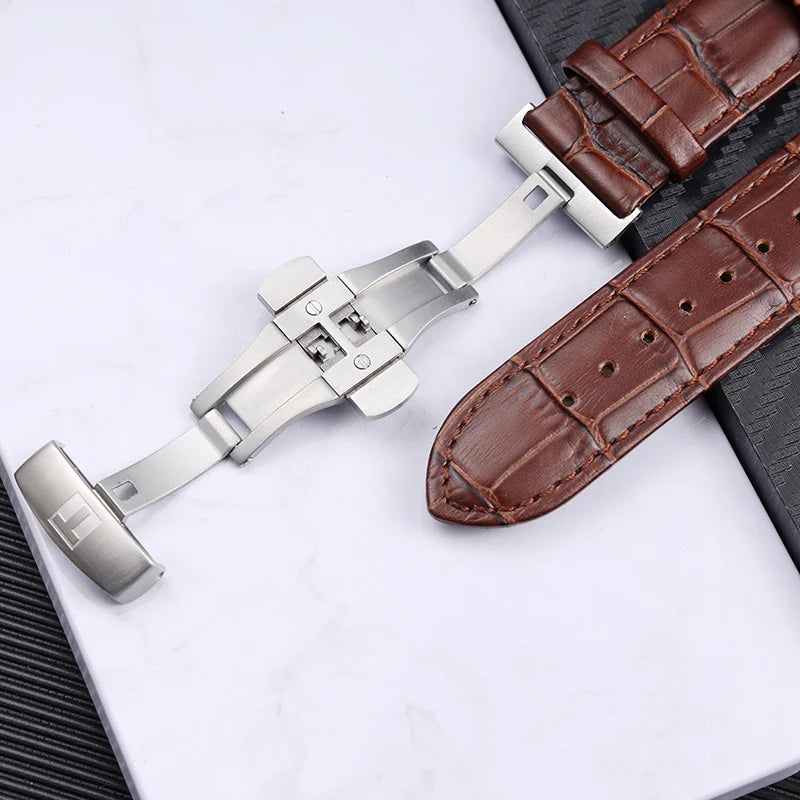 Genuine Leat/her Watch Strap for Tissot T035 Watchband Men's 1853 T035627 T035617 T035407 Series Arc Mouth Belt 22mm 23mm 24mm