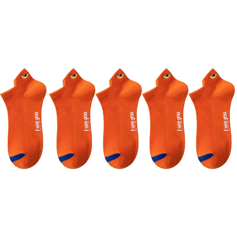 5/10 Pairs Man Short Socks Ankle Boat Socks Breathable Casual Athletic Socks Women Summer Thin Low-Cut Male Socks