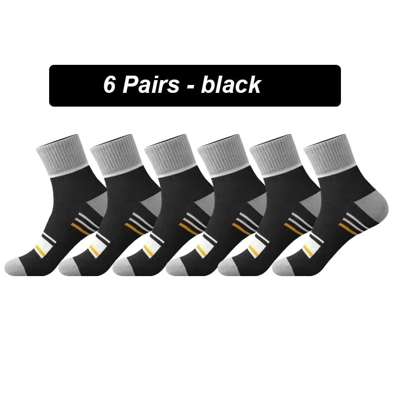 6Pairs Men Socks Breathable Cotton Sports Stockings Men Socks Comfortable Sweat Absorption Deodorant Business Sox High Quality
