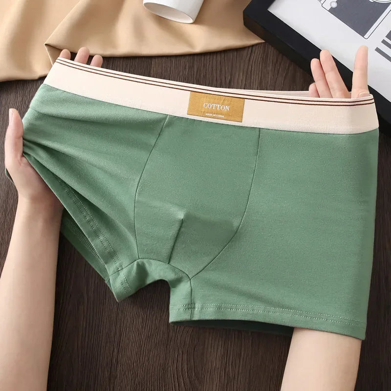 3Pcs Men's Underwear Hombre Panties Boxershorts Comfortable Breathable Cotton Underwear Sexy Underwear Solid Color Boxer Shorts