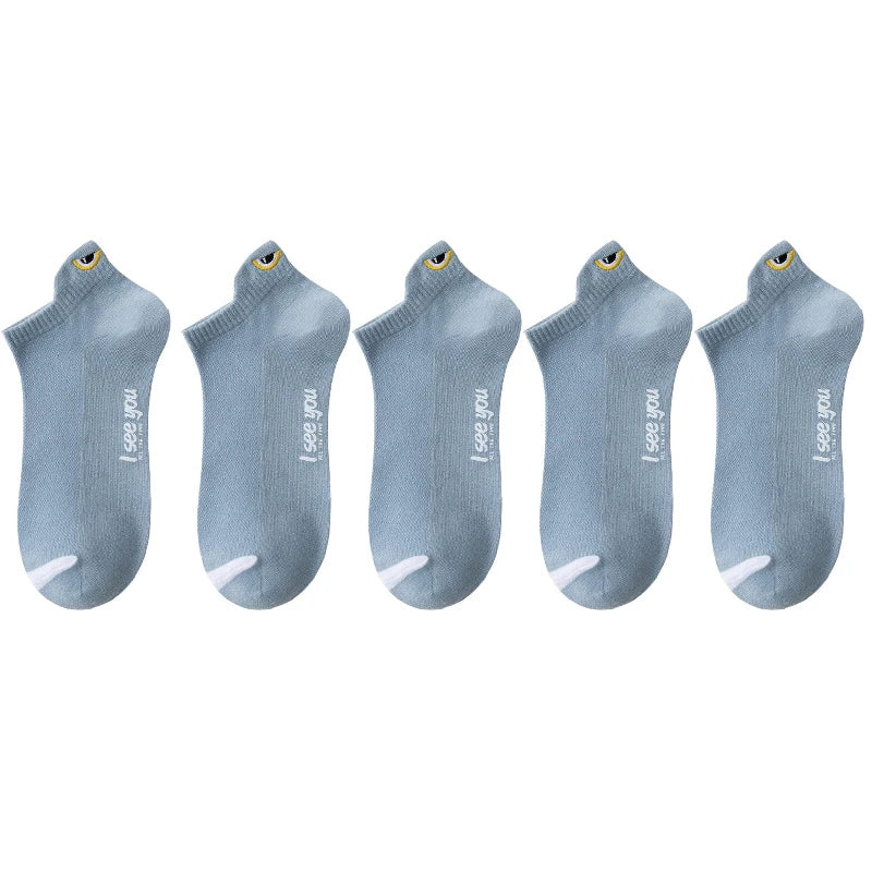 5/10 Pairs Man Short Socks Ankle Boat Socks Breathable Casual Athletic Socks Women Summer Thin Low-Cut Male Socks