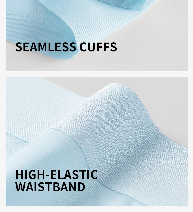 MiiOW 3Pcs Ice Silk Men Panties Mesh Breathable Mens Underpants 10A Antibacterial Crotch Men's Underwear Boxers Man Boxer Briefs