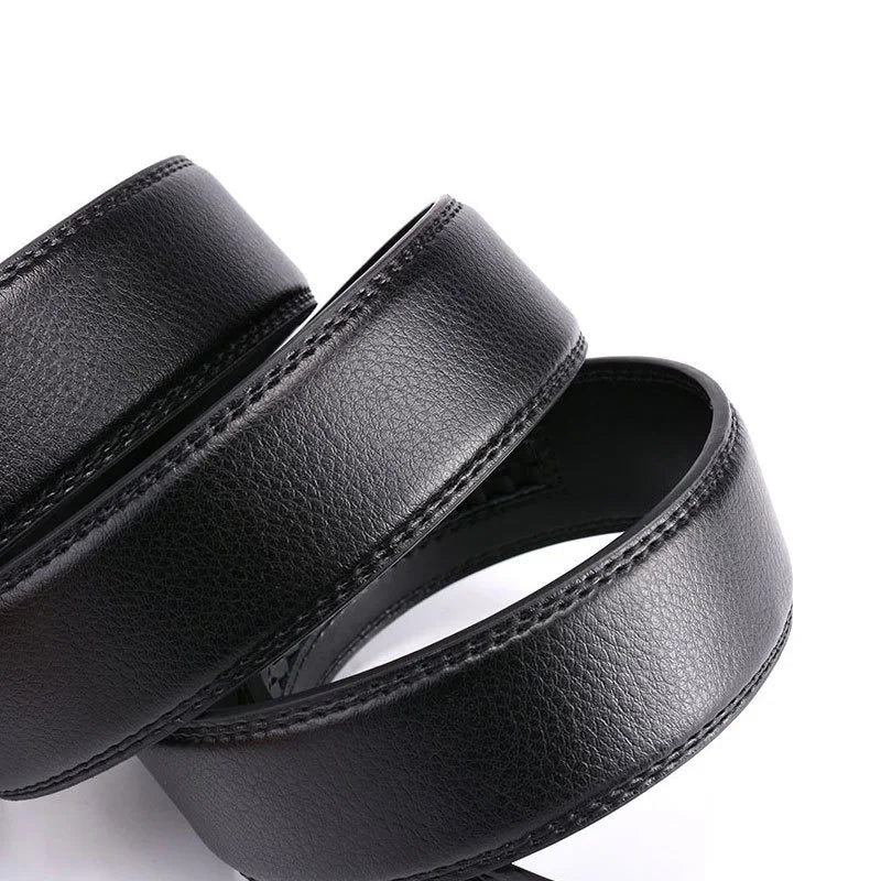 Men's Automatic Belt Genuine Leather Adjustable Buckle Belt Black/Brown Gear-Style Belt High-Quality Business Casual Men's Belt