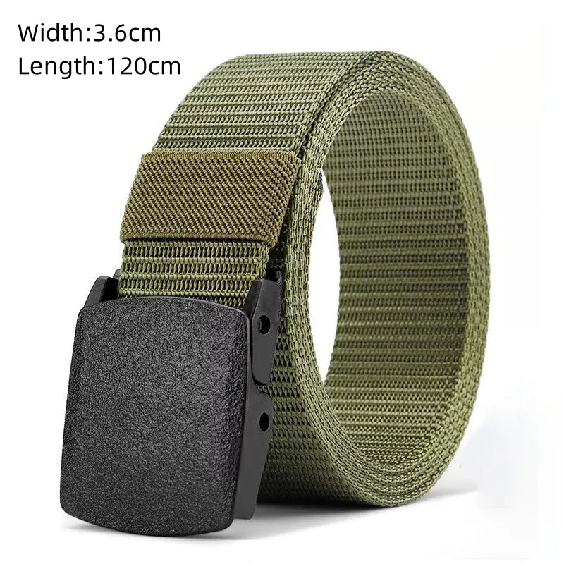 The New Men's 125cm Buckle Belt Nylon Braided Lightweight Breathable Daily Commuter Men's Belt