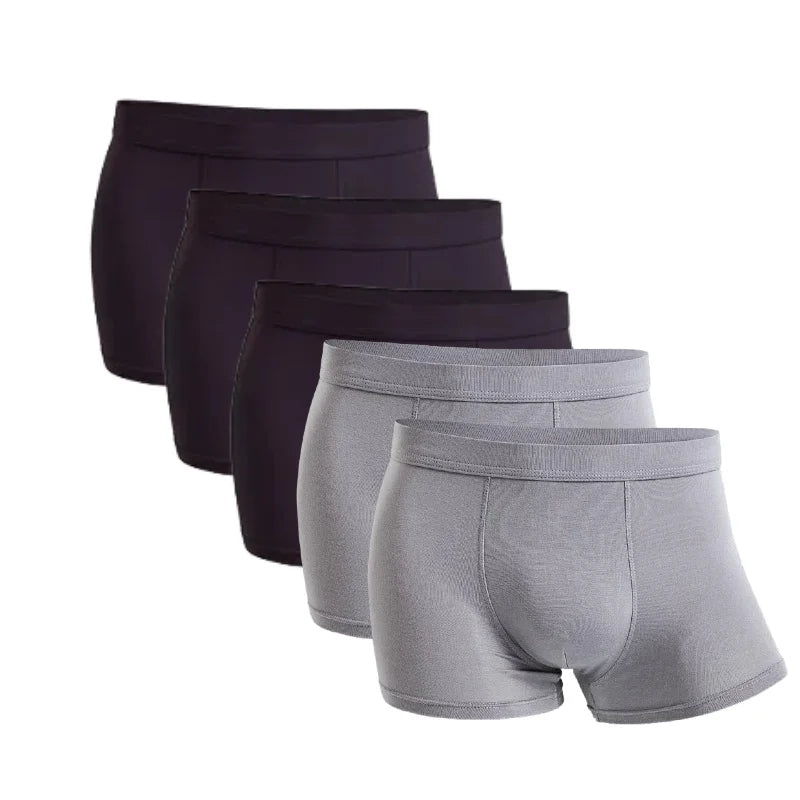 5 Packs Bamboo Boxers Man XL XXL XXXL XXXXL 5XL 6XL Plus Size Underwear Men Flat Feet Gym Shorts Panties Black Underpants Gifts