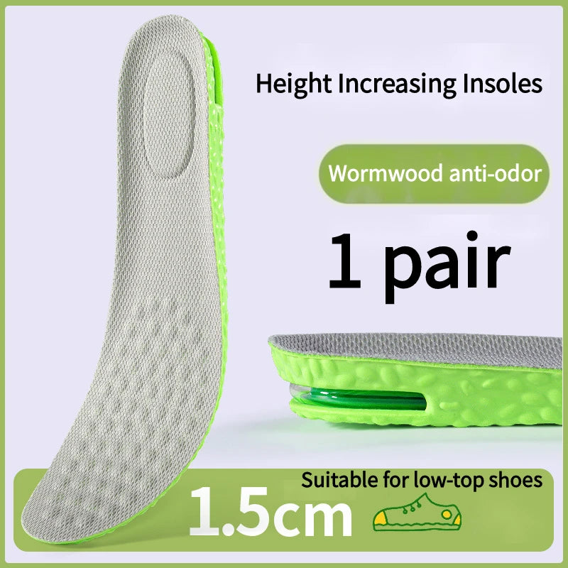 1Pair Air Cushion height increase insoles Breathable Sweat and Anti-Odour Insole Shock Absorbing Insole for Sports Shoes