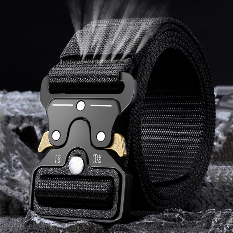 The New Men's 125cm Buckle Belt Nylon Braided Lightweight Breathable Daily Commuter Men's Belt