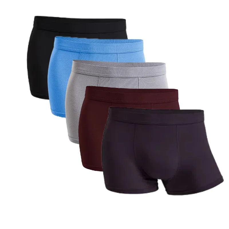5 Packs Bamboo Boxers Man XL XXL XXXL XXXXL 5XL 6XL Plus Size Underwear Men Flat Feet Gym Shorts Panties Black Underpants Gifts