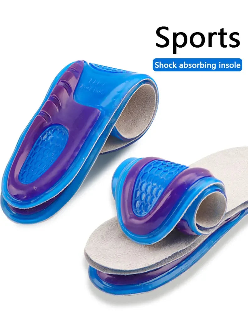 1 Pair Man Women Orthotic Arch Support Massage Insole Unisex Silicone Anti Slip Gel Soft Sport Shoe Pad Shock Absorption
