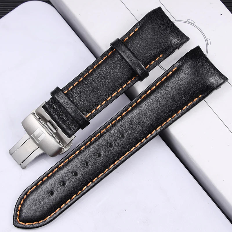Genuine Leat/her Watch Strap for Tissot T035 Watchband Men's 1853 T035627 T035617 T035407 Series Arc Mouth Belt 22mm 23mm 24mm