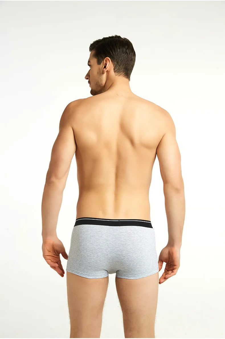 4pcs Men's Panties Sexy Shorts Cotton Underwear Male Breathable Boxers Solid Boxershorts Brand Underpants