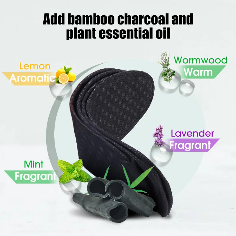 6Pcs Bamboo Charcoal Deodorant Insoles Mesh Breathable Absorb-Sweat Shoe Pads Men Running Sports Shoes Insert Deodorant Insole