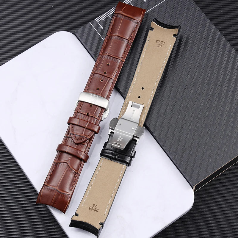 Genuine Leat/her Watch Strap for Tissot T035 Watchband Men's 1853 T035627 T035617 T035407 Series Arc Mouth Belt 22mm 23mm 24mm
