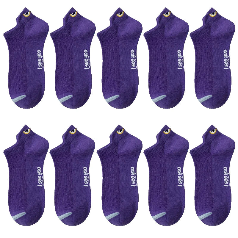 5/10 Pairs Man Short Socks Ankle Boat Socks Breathable Casual Athletic Socks Women Summer Thin Low-Cut Male Socks