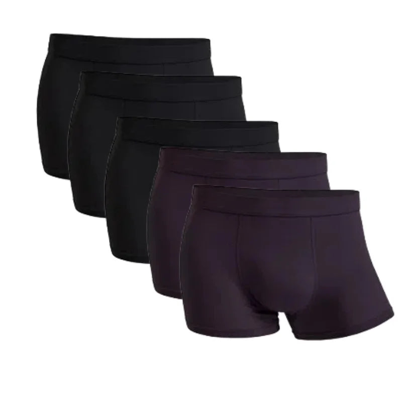 5 Packs Bamboo Boxers Man XL XXL XXXL XXXXL 5XL 6XL Plus Size Underwear Men Flat Feet Gym Shorts Panties Black Underpants Gifts