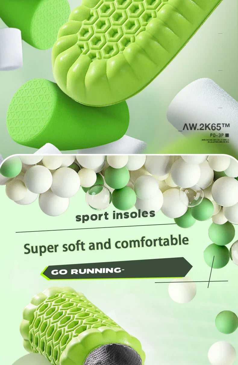 4PCS Soft Elasticity Sole Breathable Comfortable Insoles Men and Women's Sports Shock Absorbing Insole Outdoor Running Insoles