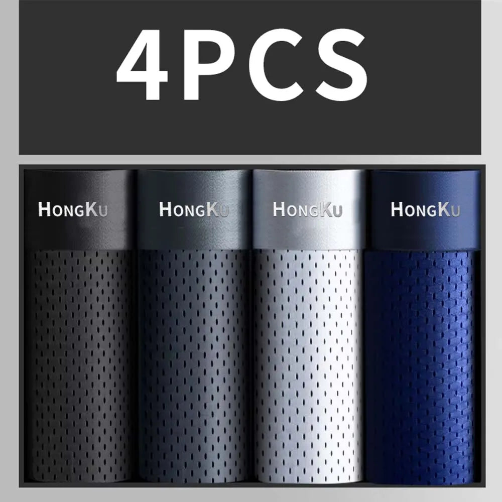 4/5 PCS Men's Panties Men Underwear Boxershorts Men Boxer Ropa Interior Hombre Calzoncillos Breathable Bamboo Hole Large Size